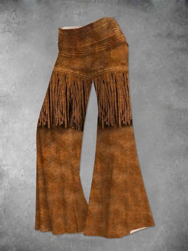 Vintage Western Tassel Printed Pants