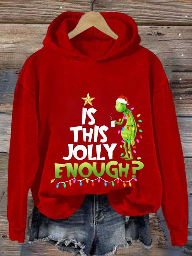 Women's Is This Jolly Enough Print Casual Hoodie