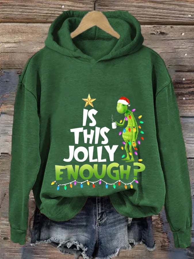 Women's Is This Jolly Enough Print Casual Hoodie