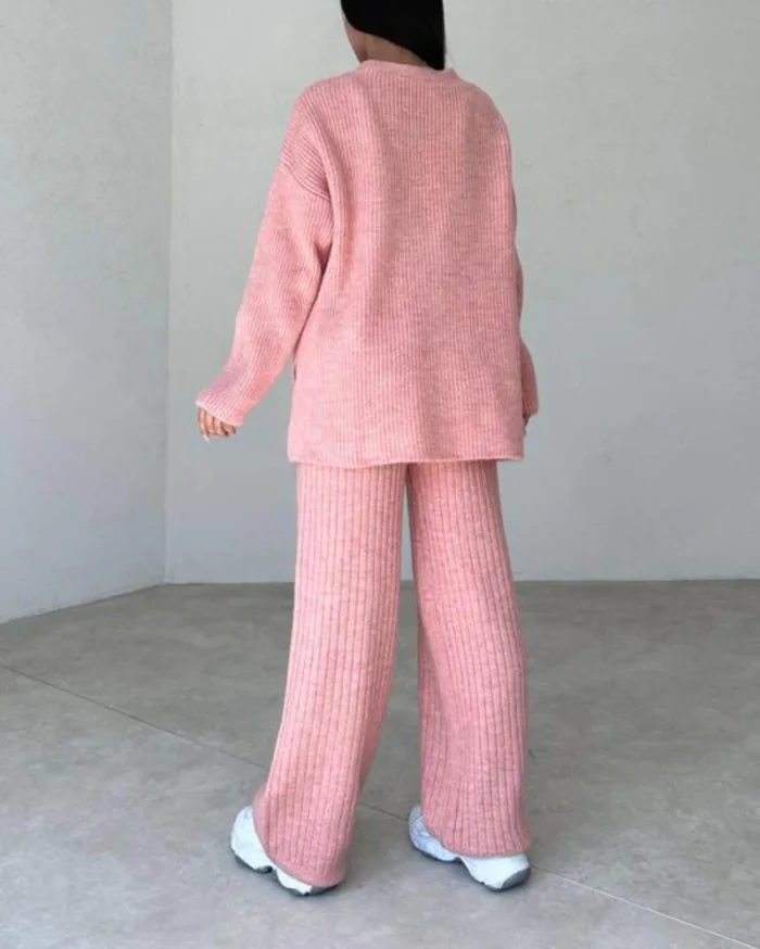 Long Knitted Three-Piece Set