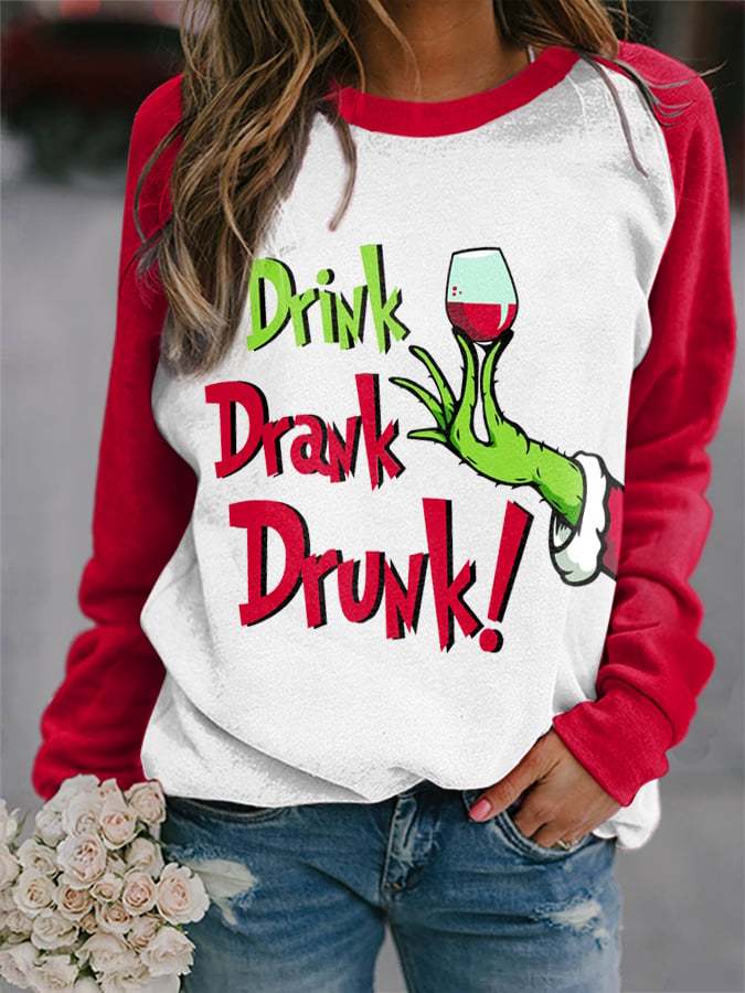 Women's Christmas Drink Drink Drunk Sweatshirt