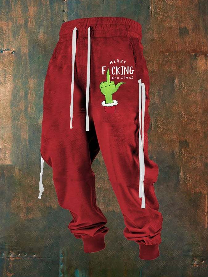Men's Funny Merry F*cking Christmas Casual Pants