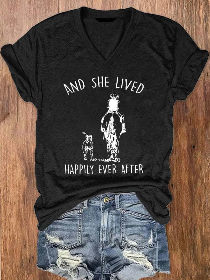 Women's And She Lived Happily Ever After Casual T-Shirt