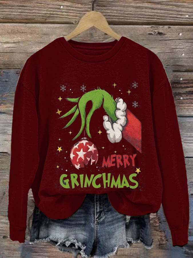 Women's Funny Merry Christmas Print Casual Sweatshirt
