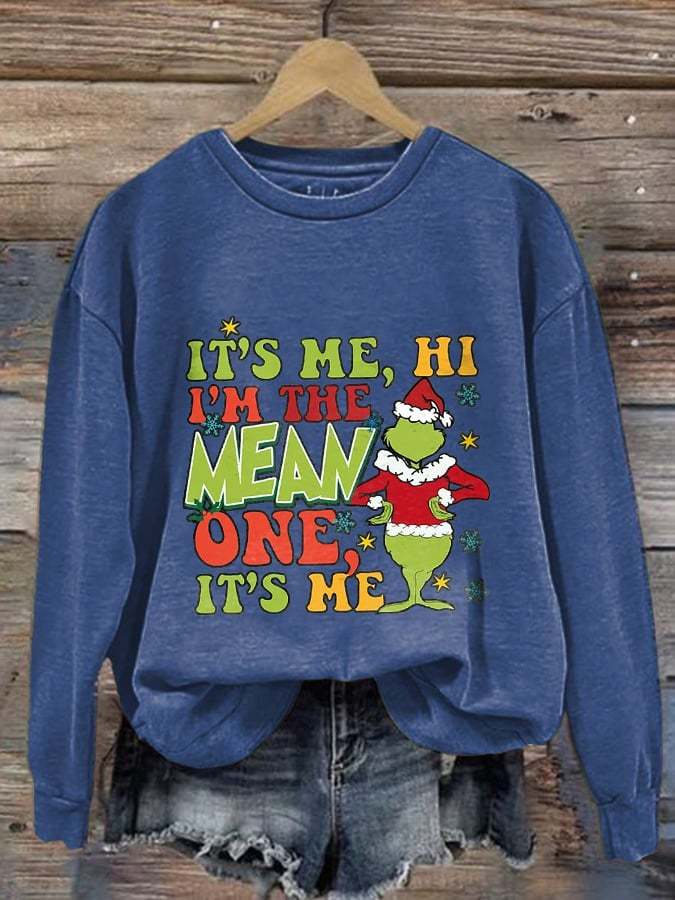 Women'S It'S Me Hi I'M The Mean One It'S Me Print Casual Sweatshirt