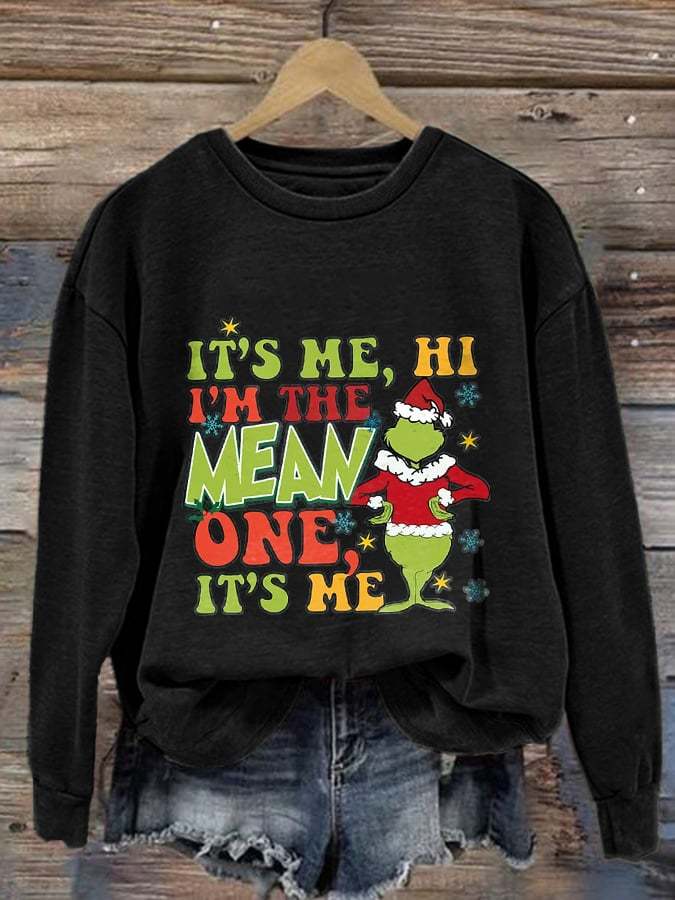 Women'S It'S Me Hi I'M The Mean One It'S Me Print Casual Sweatshirt