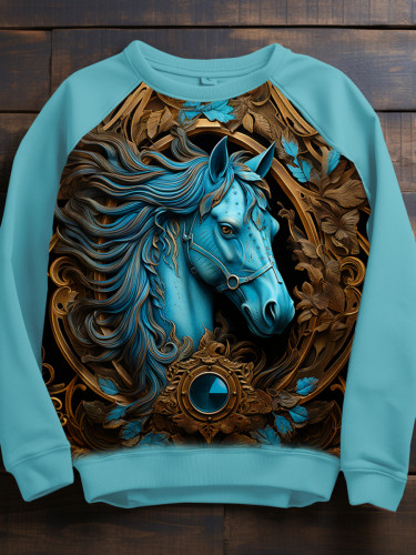 Vintage Western Horse Print Sweatshirt