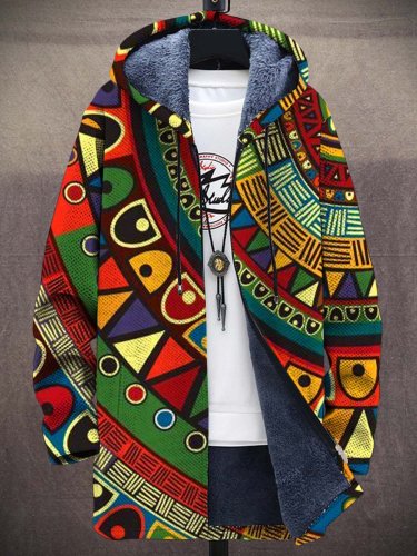 Casual Ethnic Pattern Art Printing Long-Sleeved Sweater Coat Cardigan