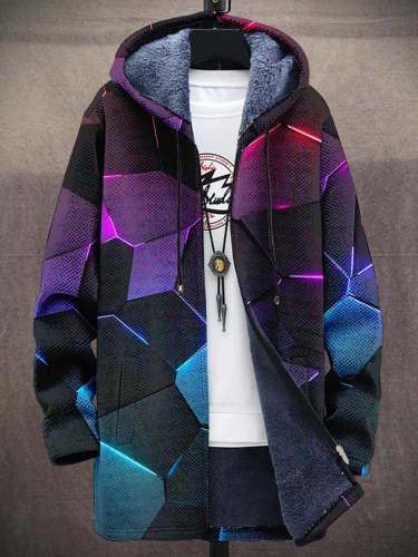 Men's Fashion Technology Plush Thick Long-Sleeved Sweater Coat Cardigan