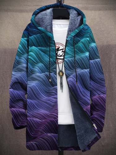 Unisex Fashion Gradient Technology Plush Thick Long-Sleeved Sweater Coat Cardigan