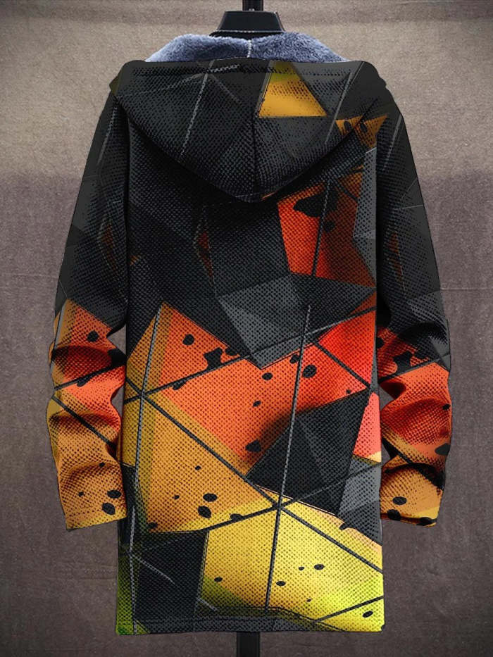 Men's Art Fashion Plush Thick Long-Sleeved Sweater Coat Cardigan
