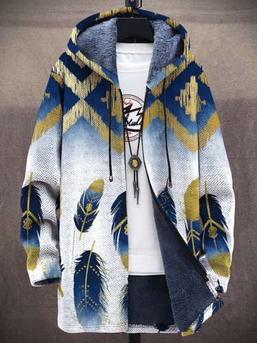Men's  Art Plush Thick Long-Sleeved Sweater Coat Cardigan