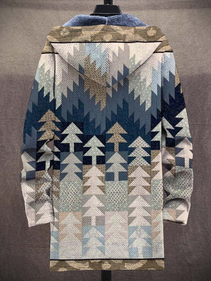 Men's Art Color Long-Sleeved Fleece Sweater Coat Cardigan