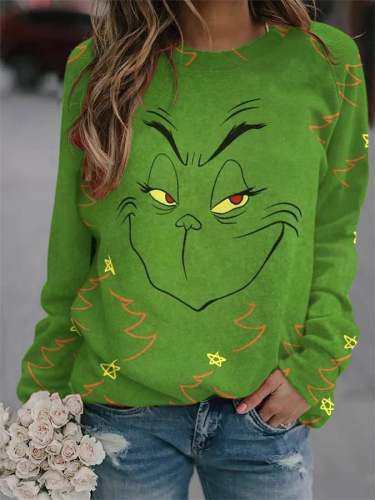 Women's Christmas Fun Grinch Casual Sweatshirt