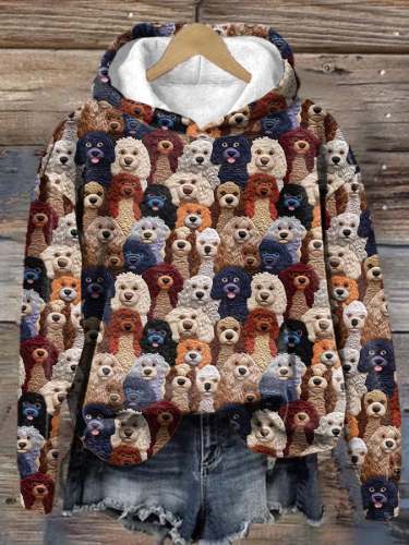 Cute 3D Dog Print Casual Loose Hooded Sweatshirt for Dog Lovers