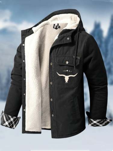 Men's winter fleece retro western jacket