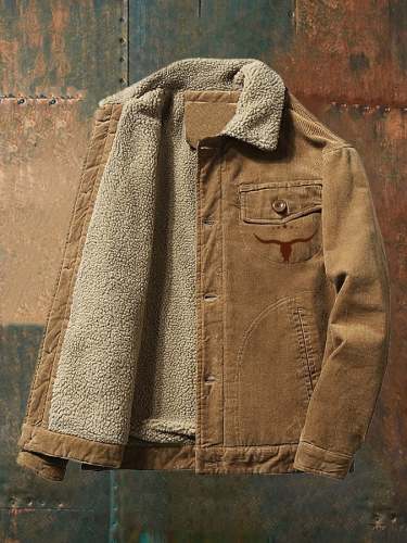 Men's winter fleece retro western jacket