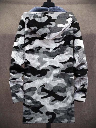 Men's Art Camouflage Simple Long-Sleeved Sweater Coat Cardigan