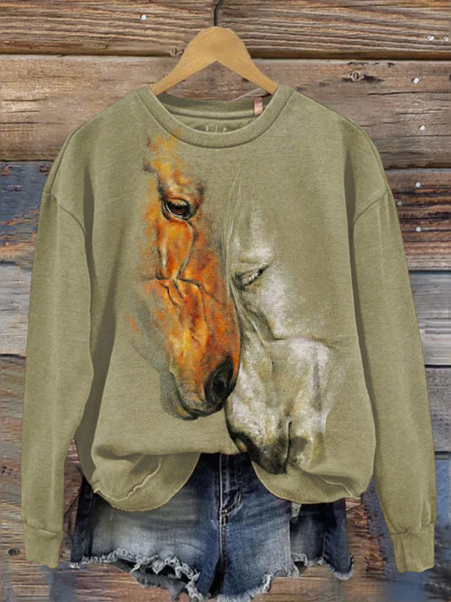 Horse Art Print Sweatshirt