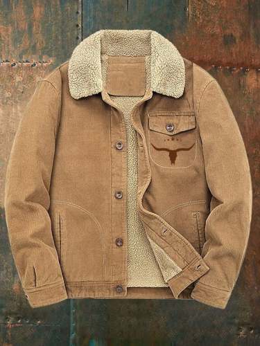 Men's winter fleece retro western jacket