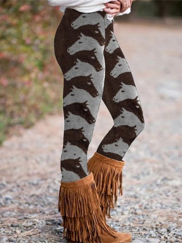 Women's Vintage Horse Print Leggings