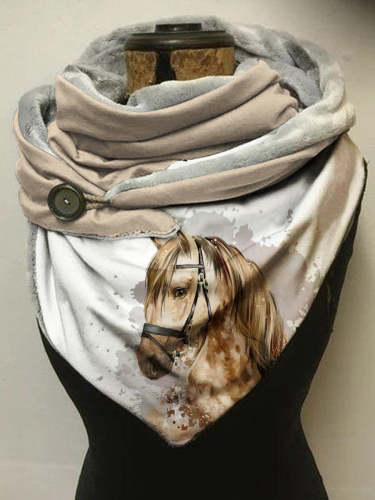 Watercolor Horse Casual Scarf and Shawl