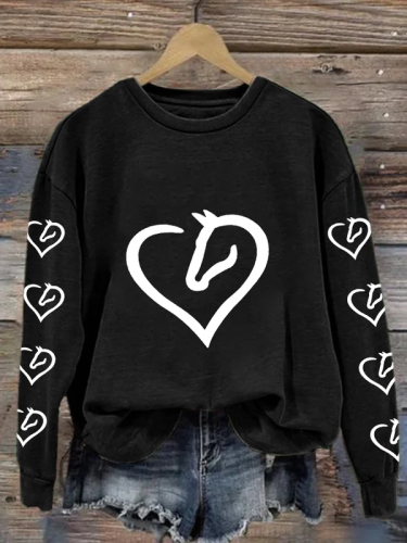 Love Horse Print Sweatshirt