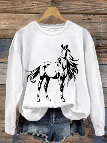 Love Horse Print Hoodie