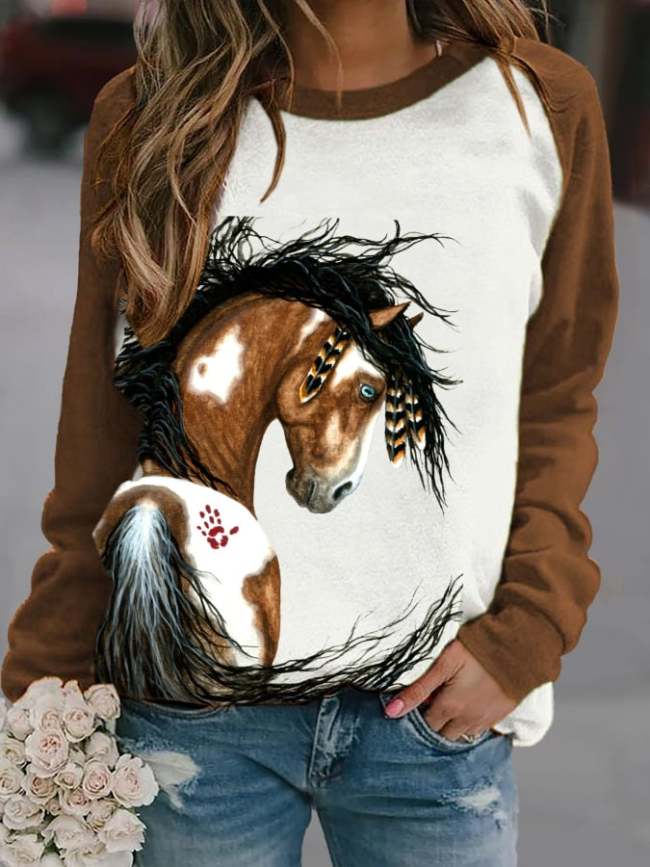 🔥Buy 3 Get 10% Off🔥Women's Western Horse Print Sweatshirt