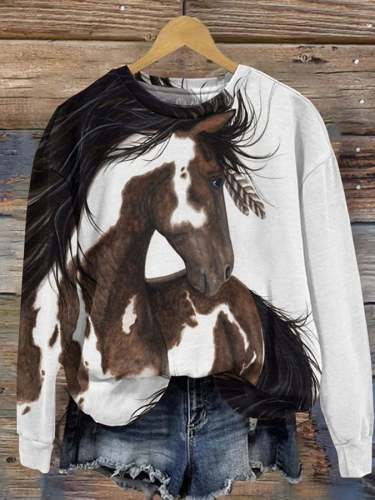 🔥Buy 3 Get 10% Off🔥Women's Western Print Long Sleeve Sweatshirt
