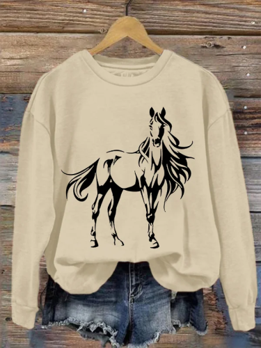 Love Horse Print Hoodie