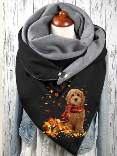 Women's Cute Pet Dog Goldendoodle Casual Windproof Shawl Scarf