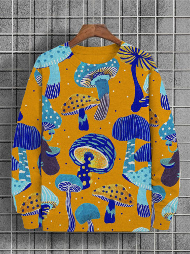 Men's Patterned Mushroom All Over Printed Sweatshirt