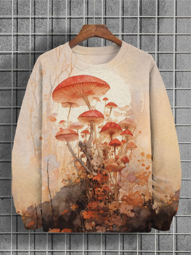 Men's Mushroom Art Painting Print Sweatshirt