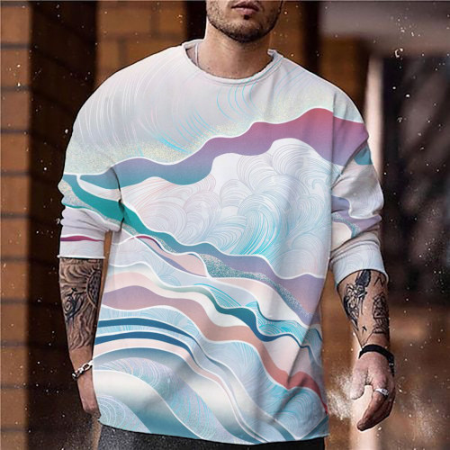 Men's Landscape Painting Art Printed Sweatshirt
