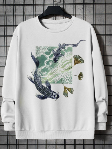 Men's Japanese Fish Print Casual Long Sleeve Comfortable Sweatshirt ​