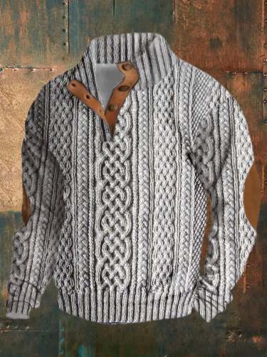 Men's Retro Print Long Sleeve Sweatshirt