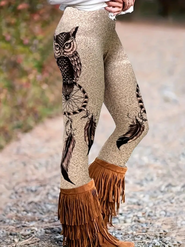 Owl Print Skinny Leggings