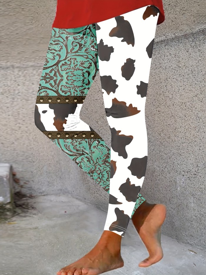 Cow Print Skinny Leggings