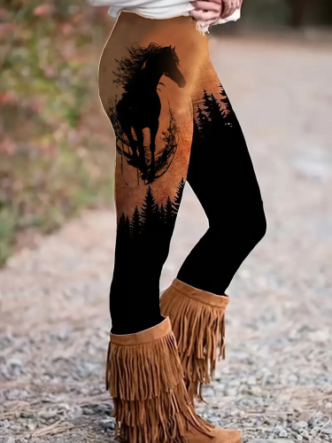Cowboy Horse Print Leggings