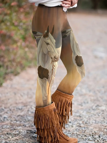 Horse Print High Waist Leggings