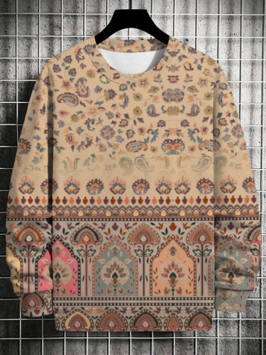 Women's Ethnic Floral Multicolor Pattern Print Sweatshirt