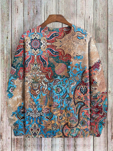 Unisex's Retro Ethnic Pattern Art Print Sweatshirt