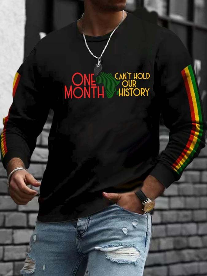 Men'S Black History Month Print Casual Sweatshirt
