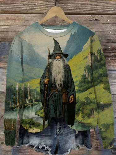 Unisex Gandalf Art Abstract Print Sweatshirt