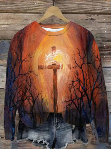 Unisex Cross Art Abstract Print Sweatshirt