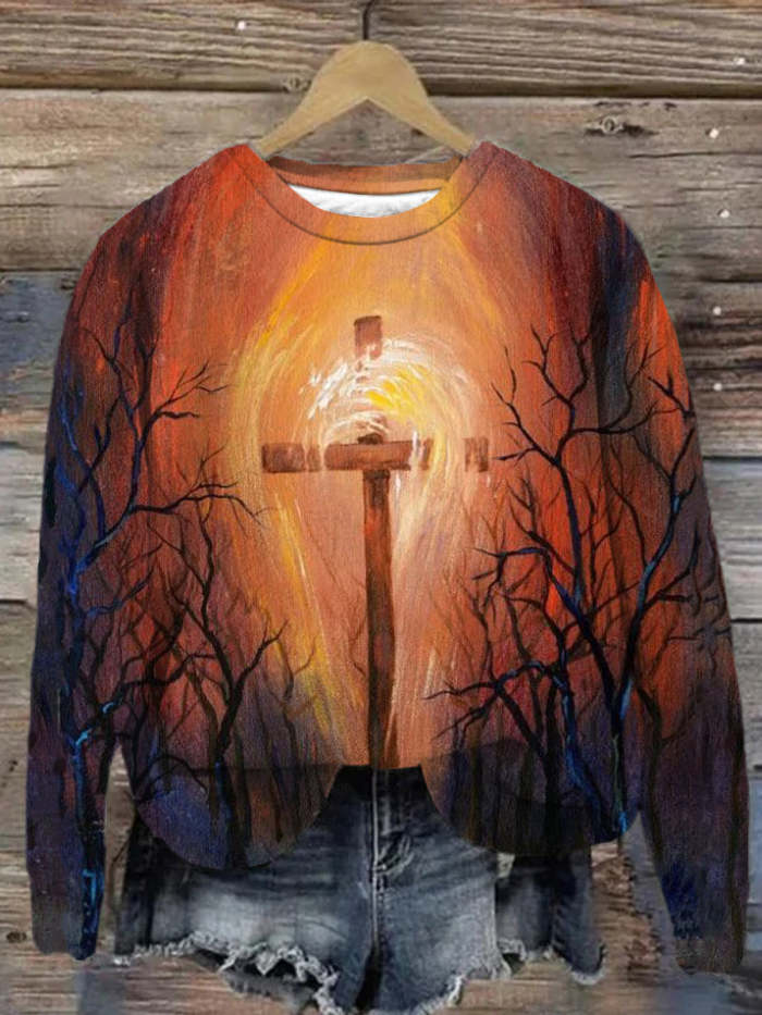 Unisex Cross Art Abstract Print Sweatshirt