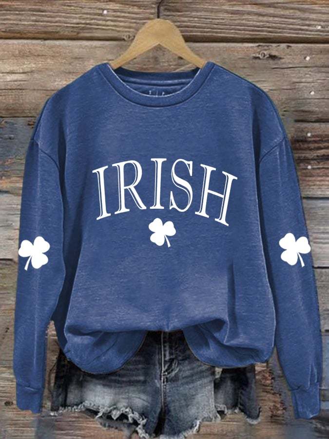 Women's St. Patrick's Day Irish Clover Print Sweatshirt
