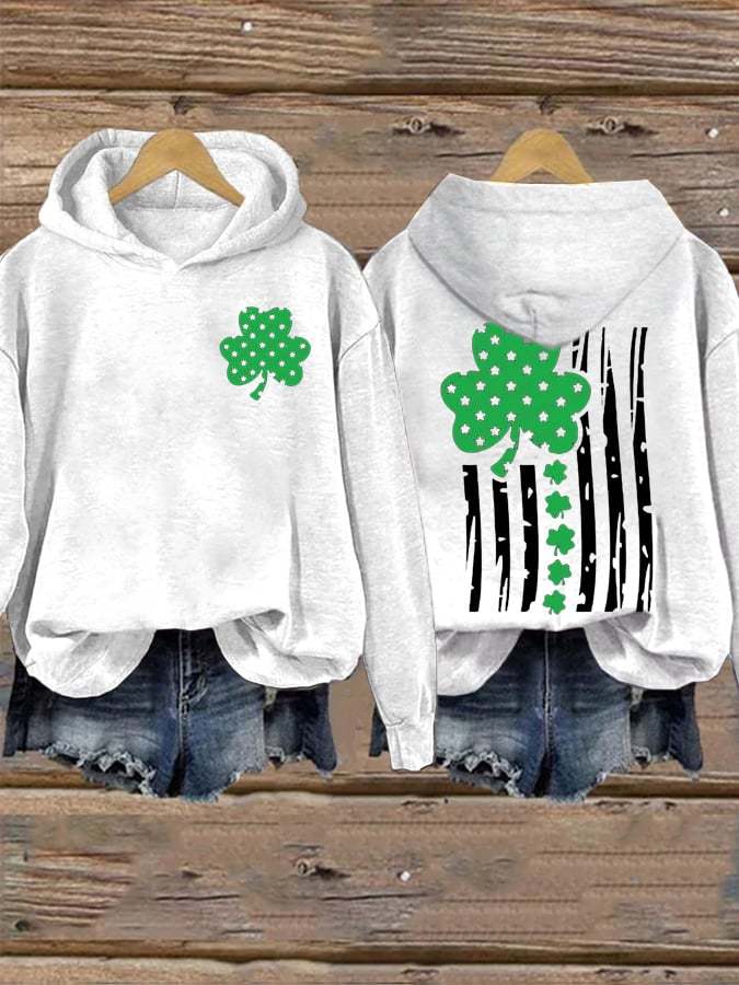 Women'S St Patrick's Day Flag Print Casual Hoodie