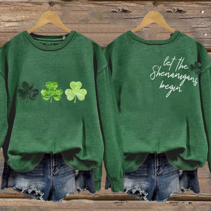 St. Patrick's Day Shamrock Let The Shenanigans Begin Casual Sweatshirt